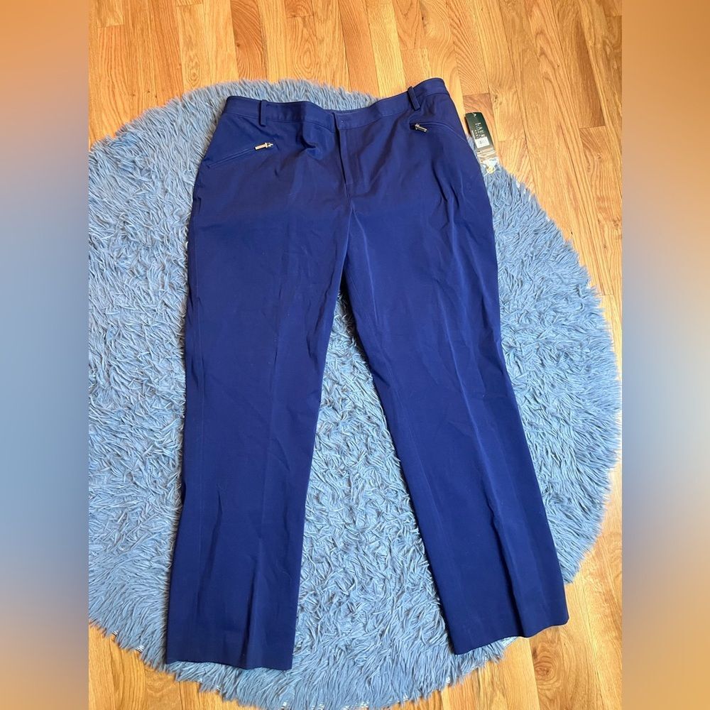 Lauren Ralph Lauren Royal Blue Cotton Pants Size 16 W NWT
